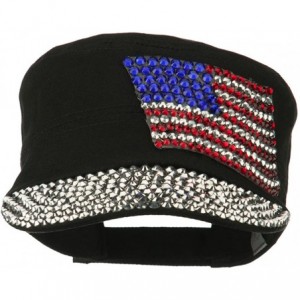 Baseball Caps American Flag Stones Military Cap - Black - CS11P5HIEWV $53.71