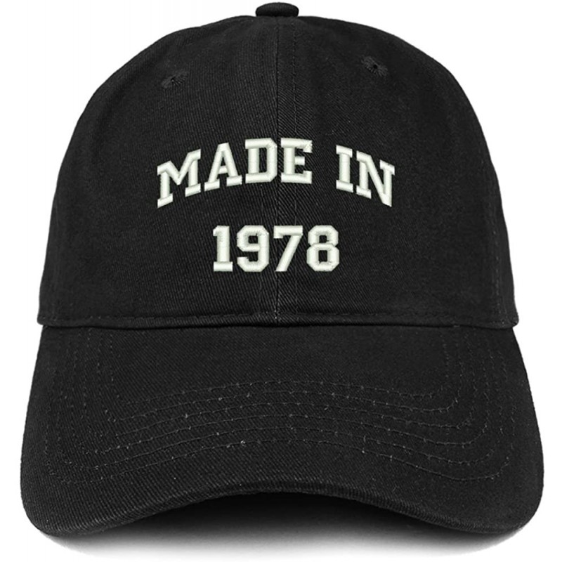 Baseball Caps Made in 1978 Text Embroidered 42nd Birthday Brushed Cotton Cap - Black - C118C9Y53Q7 $40.34