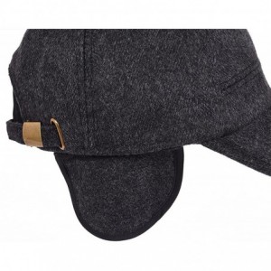 Newsboy Caps Mens Winter Wool Woolen Tweed Peaked Earflap Baseball Cap - A Khaki - C418M73QMSC $13.68