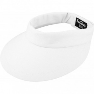 Sun Hats Women's SPF 50+ UV Protection Wide Brim Beach Sun Visor Hat - White Without Bow - CL1927LN30U $35.54