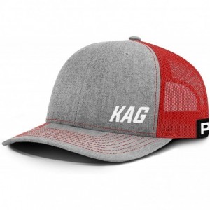 Baseball Caps Trump 2020 KAG Lower Left Back Mesh Hat- Trump Hat - Heather Front / Red Mesh - C118XKK4XM8 $45.11