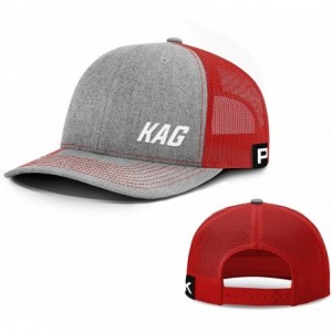 Baseball Caps Trump 2020 KAG Lower Left Back Mesh Hat- Trump Hat - Heather Front / Red Mesh - C118XKK4XM8 $18.04