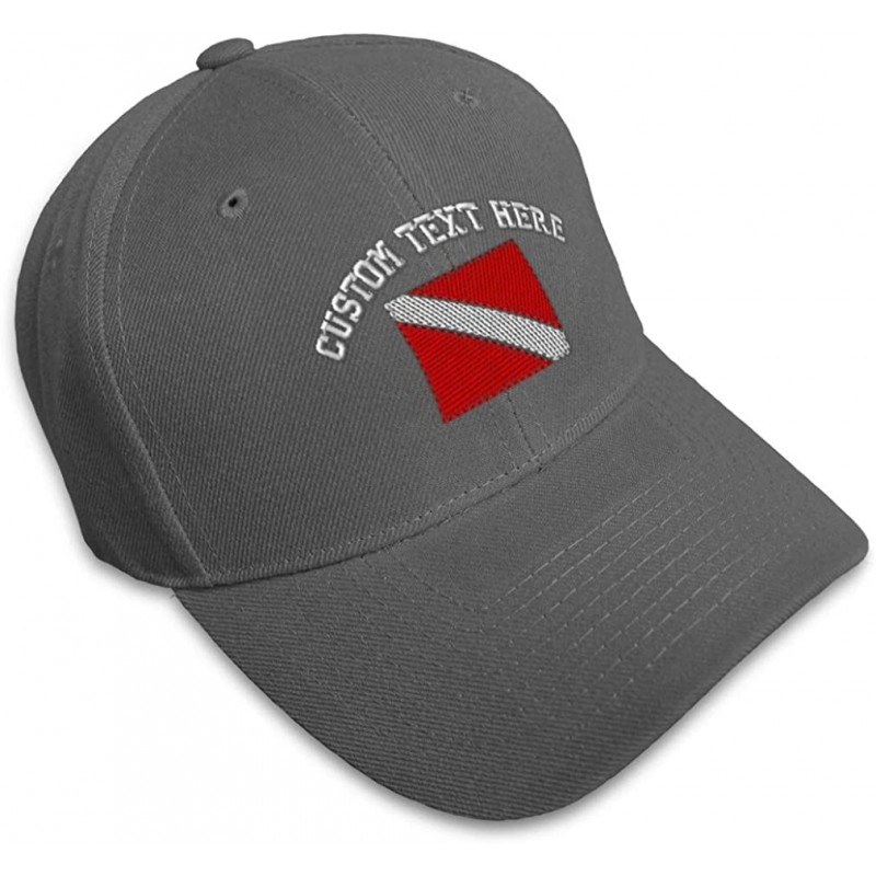 Baseball Caps Custom Baseball Cap Sport Scuba Diving Flag Embroidery Dad Hats for Men & Women - Dark Grey - CN18SDZAZ07 $43.85
