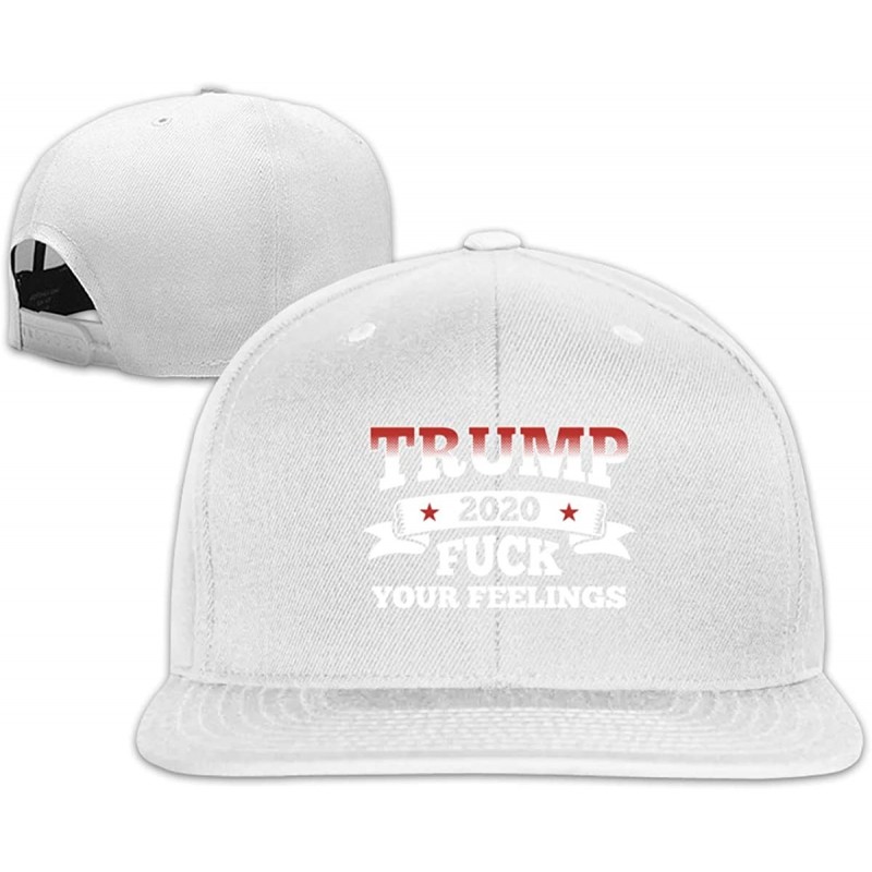 Baseball Caps Trump 2020 Fuck Your Feeling Snapback Hat Adjustable Casual Flat Bill Baseball Caps Men - White - CU196XQN9C7 $...