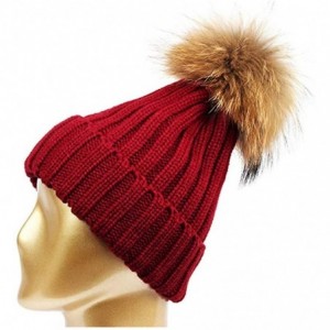 Skullies & Beanies Ponytail Messy Bun BeanieTail Women's Beanie Solid Ribbed Hat Cap - D-1 Pack Red - CA19257SSRC $10.20