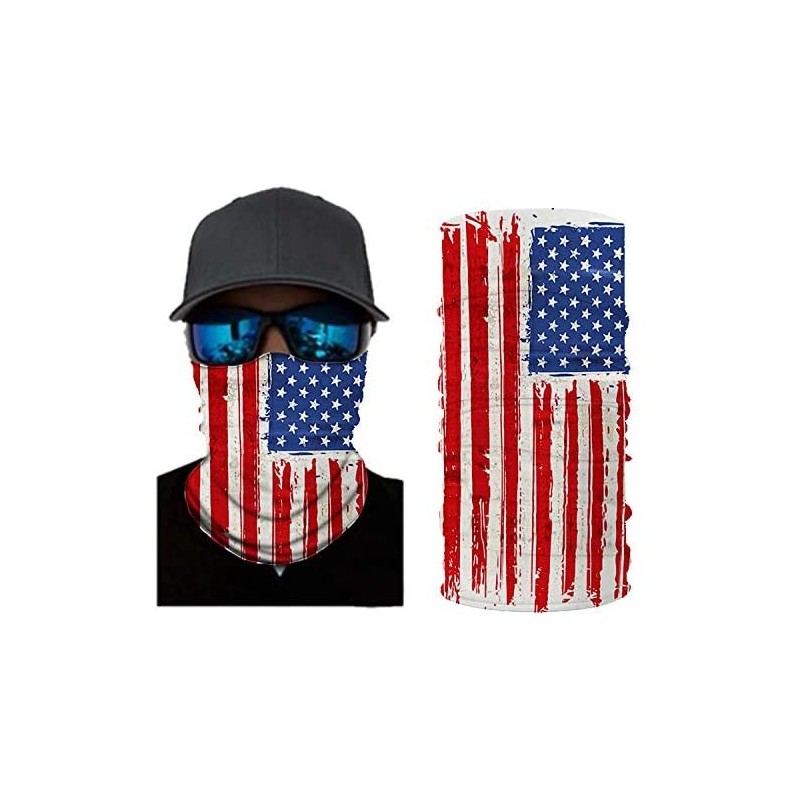 Balaclavas Stripes USA Flag Print Balaclava and Cool Skull Stars for Men Women Dust Wind Mask Neck Gaiter - Cy-ac102 - CN199H...
