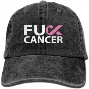 Baseball Caps Fuck Breast Cancer Pink Ribbon Dad Hat Adjustable Baseball Cap Mesh Hat Trucker Caps - Black - C218KMNWS9S $21.54