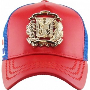 Baseball Caps Dominican Republic Gold Badge Wolf Rooster Tuna Trucker Cap Adjustable Snapback Hat - 0.red/Royal (Gold) - CR18...