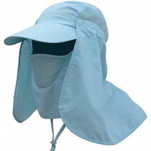 Sun Hats Outdoor Hiking Fishing Hat Protection Cover Neck Face Flap Sun Cap for Men Women - Light Blue - C218G84KW3A $25.78