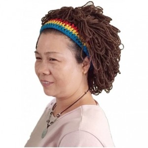 Skullies & Beanies Funny Cool Jamaica Women Beanie Prank Wig Hats Handmade Knitted Cap - Brown - CG1880NR8ZW $16.45