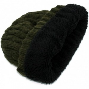 Skullies & Beanies Trendy Winter Warm Soft Beanie Cable Knitted Hat Cap For Women - Olive - C9127H066BT $9.13