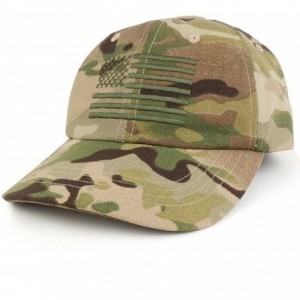 Baseball Caps Low Profile Soft Crown Tactical Operator Cap with American Embroidered Flag - Multicam - C417YI6N3L6 $41.47
