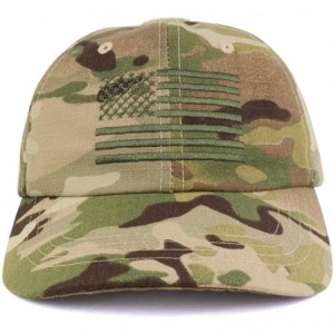 Baseball Caps Low Profile Soft Crown Tactical Operator Cap with American Embroidered Flag - Multicam - C417YI6N3L6 $22.36