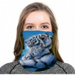 Balaclavas Cool Wolf Lion Print Bandana Balaclava Face Mask Neck Gaiter Scarf Headband for Men Women - Blue Tiger - CO197XM6E...