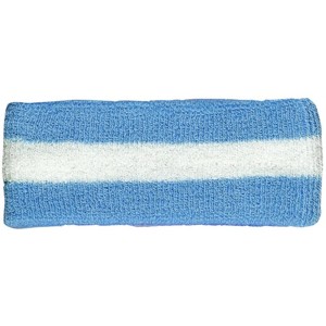 Headbands Cotton Terry Cloth Stretchy Stripe Sports Headband - Blue White - CU187GN844G $10.18