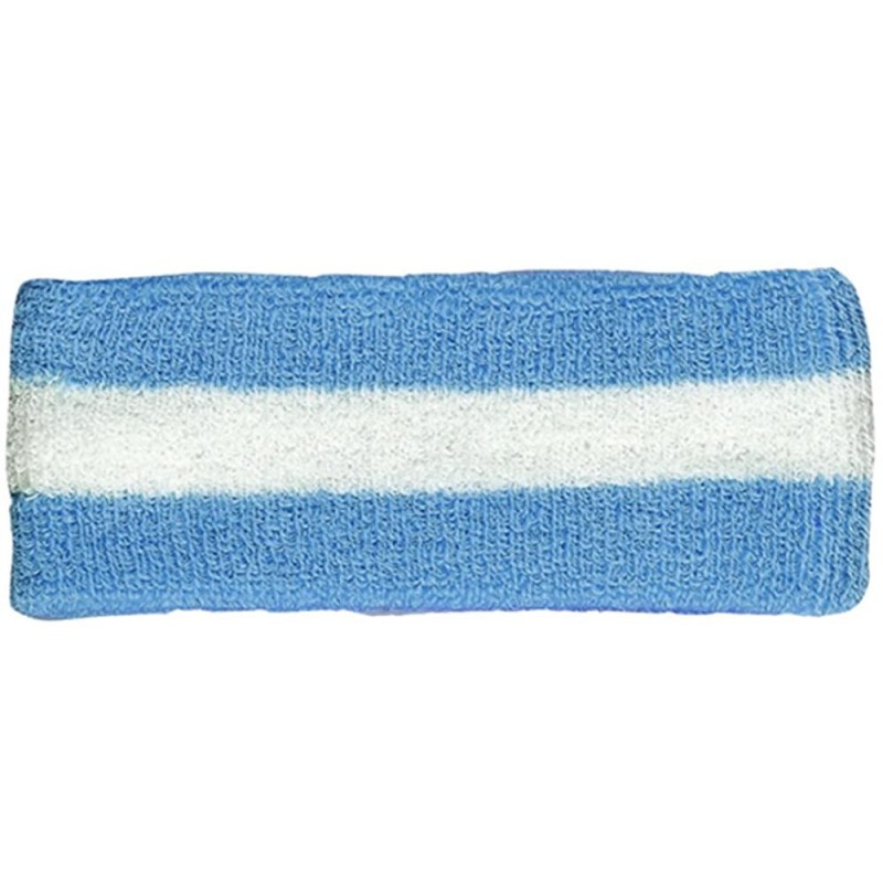 Headbands Cotton Terry Cloth Stretchy Stripe Sports Headband - Blue White - CU187GN844G $20.35