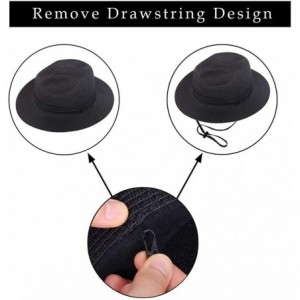 Sun Hats Mens Women's Wide Brim Straw Panama Sun Hat - Two Pack_black/Beige - CM196R7GM02 $51.25