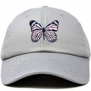 Baseball Caps Pink Butterfly Hat Cute Womens Gift Embroidered Girls Cap - Gray - CN18S8YMGSL $35.05