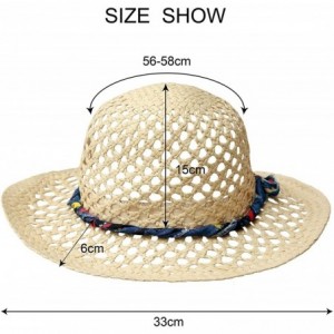 Sun Hats Women Straw Sun Hats Summer Beach Cap Foldable Floppy Packable Wide Brim Hat - 011 Beige - C4193WTKG88 $24.92