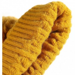 Skullies & Beanies Womens Winter Beanie Hat- Faux Fur Hats Wool Soft Warm Thread Handmade Thick Knit Hat Women - CW18XT68GDQ ...