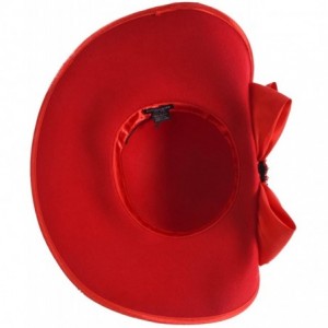 Bucket Hats Women Wool Felt Plume Church Dress Winter Hat - Asymmetry-red - CG12NH461PE $56.30