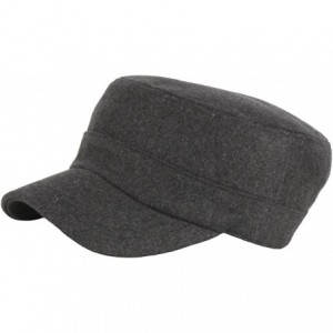 Baseball Caps A156 Pre-Curved Wool Winter Warm Simple Design Club Army Cap Cadet Military Hat - Darkgray - CG12NT65BJK $52.09