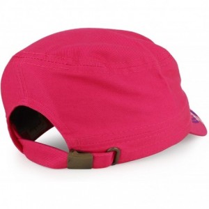 Baseball Caps Fancy Jeweled Cross Embroidered and Printed Flat Top Style Army Cap - Pink - C11805L3RT9 $19.31