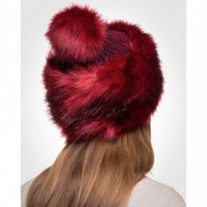 Skullies & Beanies Faux Fur Russian Hat for Women - Warm & Fun Fur Cuff Hat with Pom Pom - Red Fox - CF11ON85PRP $45.54
