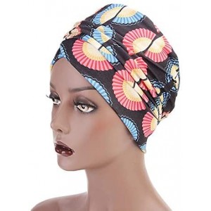 Skullies & Beanies Turbans for Women African Pattern Knot Headwrap Beanie Pre-Tied Bonnet Chemo Cap Hair Loss Hat - Wht 27 - ...