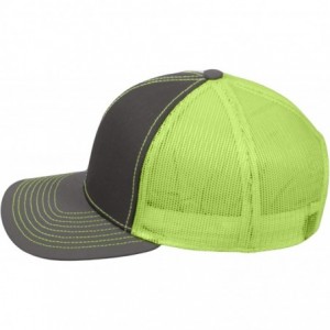 Baseball Caps Custom Trucker Mesh Back Hat Embroidered Your Own Text Curved Bill Outdoorcap - Charcoal/Neon Yellow - CR18K5HN...