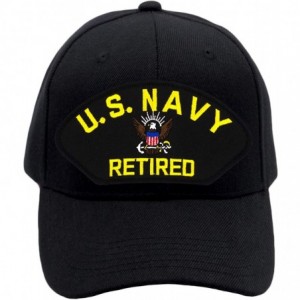 Baseball Caps US Navy Retired Hat/Ballcap Adjustable One Size Fits Most - Black - C0189ZEWO6A $43.18