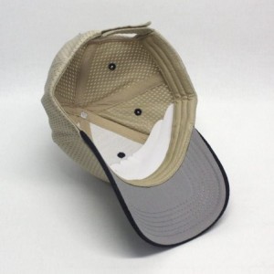 Baseball Caps Plain Pro Cool Mesh Low Profile Adjustable Baseball Cap - Navy/Khaki - CP18I60OGRA $21.16