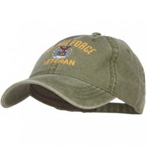 Baseball Caps US Air Force Veteran Military Embroidered Washed Cap - Olive - CR17XXGX26Y $19.32