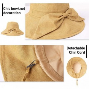 Sun Hats Womens Bucket Sun Hat UPF 50 Chin Strap Adjustable Breathable - 91553-beige - CY196SGT7WY $21.81