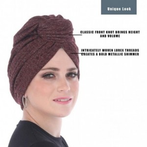 Headbands Turban Headwraps for Women with African Knot & Woven Lurex Thread for Extra Glimmer and Comfort for Cancer - CQ193T...