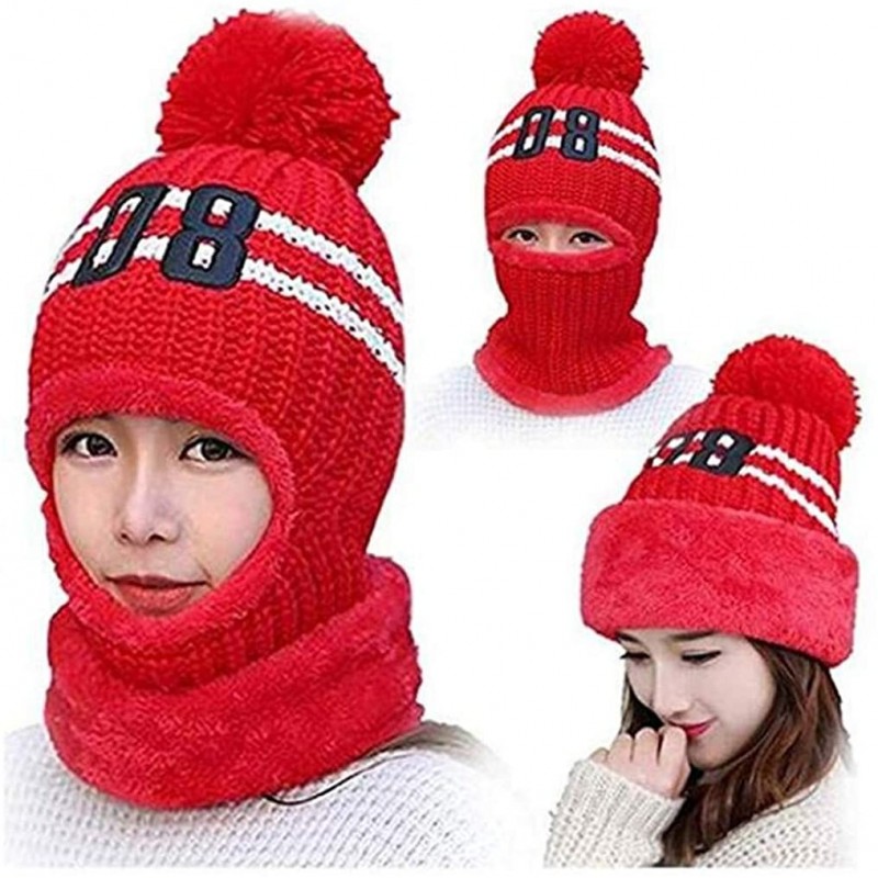 Balaclavas Winter Warm Balaclava Knitted hat- Winter Protective Headgear Wind Resistant Cap - CI188EZLDOX $22.46