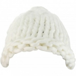 Skullies & Beanies Solid Color Handmade Big Chunky Loop Helsinski Hat Beanie - White - CK127WC96A9 $27.84
