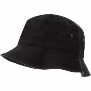 Bucket Hats 100% Cotton Bucket Hat for Men- Women- Kids - Summer Cap Fishing Hat - Black - CP18DO7AEE0 $24.43