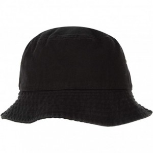 Bucket Hats 100% Cotton Bucket Hat for Men- Women- Kids - Summer Cap Fishing Hat - Black - CP18DO7AEE0 $28.60