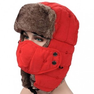 Baseball Caps Winter Trapper Hat- Warm Trapper Hats with Mask for Men and Women Hunting- Skiing and Outdoor Sports. - Cat-red...