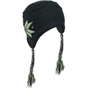 Skullies & Beanies Snowflake Tibetan Knit Hat with Tassels - Black - CN1155SABTN $24.81