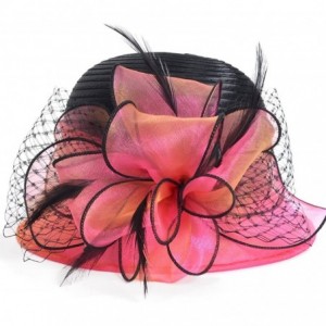 Sun Hats Sweet Cute Cloche Oaks Church Dress Bowler Derby Wedding Hat Party S606-A - Rose - CF17WWTGQUN $51.31