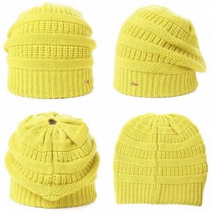 Newsboy Caps Wool Knitted Visor Beanie Winter Hat for Women Newsboy Cap Warm Soft Lined - 99724_mustard - C018KLDEISM $9.46