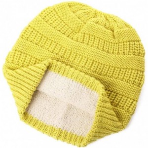 Newsboy Caps Wool Knitted Visor Beanie Winter Hat for Women Newsboy Cap Warm Soft Lined - 99724_mustard - C018KLDEISM $20.62