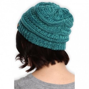 Skullies & Beanies Womens Cable Knit Beanie - Warm & Soft Stretch Winter Hats for Cold Weather - Turquoise - CO184AKZH5A $23.10