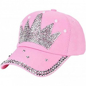 Baseball Caps Fashion Women Bling Studded Rhinestone Crystal Love Lips Baseball Caps Hats - Pink2 - CN18EQOX4KR $20.91