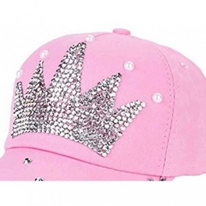 Baseball Caps Fashion Women Bling Studded Rhinestone Crystal Love Lips Baseball Caps Hats - Pink2 - CN18EQOX4KR $24.48