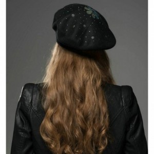 Berets Women Beret Hat French Wool Beret Beanie Cap Classic Solid Color Autumn Winter Hats - Black - CA18HC3T7SS $32.45