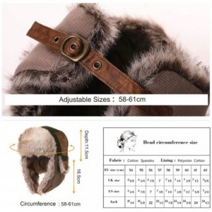 Skullies & Beanies SIGGI Faux Fur Trapper Hat for Men Cotton Warm Ushanka Russian Hunting Hat - 67191_brown - CT18AZAG20T $51.40
