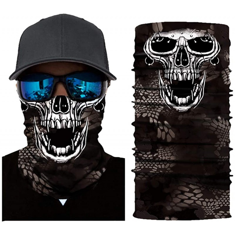 Balaclavas Seamless Face Mask Neck Gaiter UV Protection Windproof Face Mask Scarf - Skull I - CJ1985HRTLZ $8.65